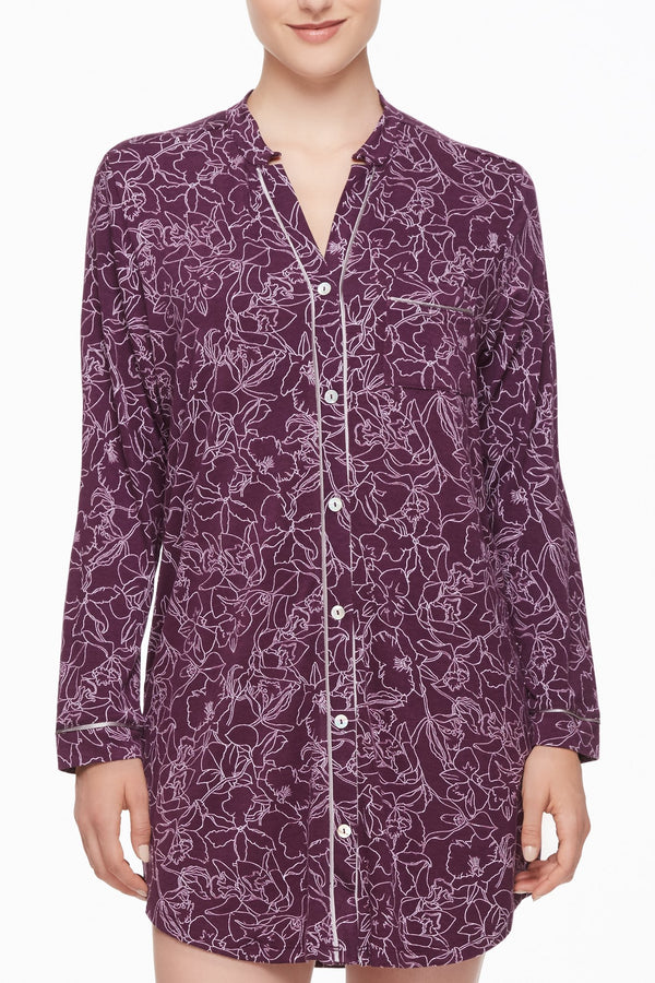 Fleur't Midnight Reverie Button Down Nightshirt